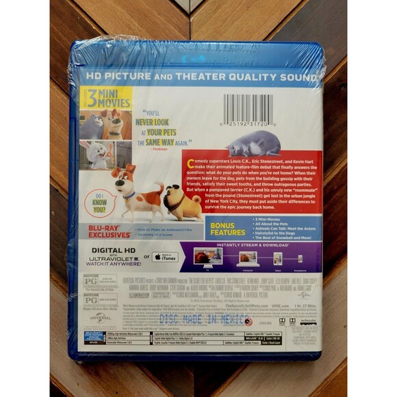 Secret Life Of Pets (Blu-ray, DVD, Digital 2016) Family / New (Other) Sealed - Picture 2 of 2